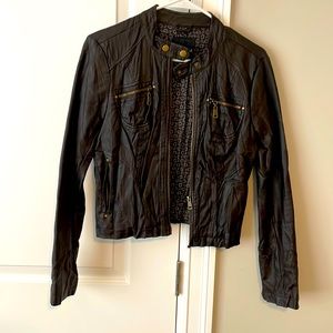 Guess faux leather brown joacket moto